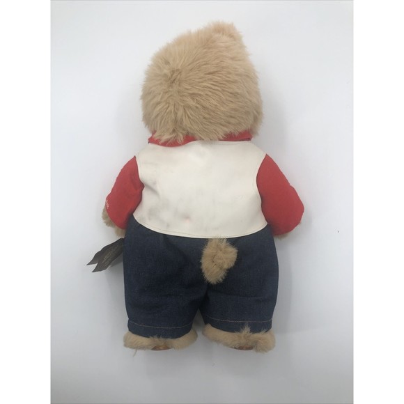 Toys Raikes Applause Cowboy Jesse Bear Carved Wooden Face Plush